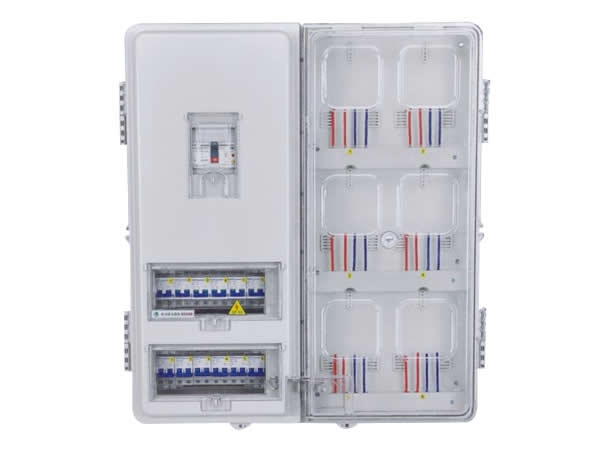 Single phase six position mechanical meter box (left and right structure)